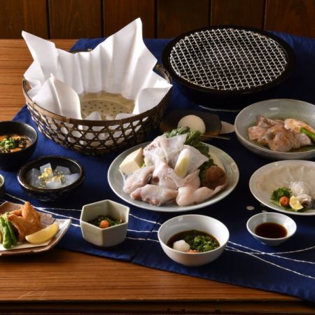 [Limited time offer] ★Thick meat★A5 rank natural tiger pufferfish course with natural fried chicken & grilled pufferfish *Reservation required the day before