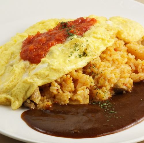 Chicken omelet rice
