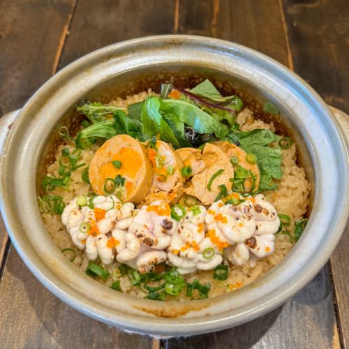 白子とあん肝の痛風土鍋ご飯