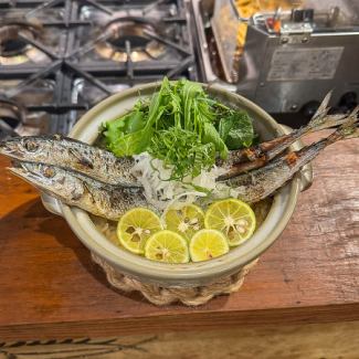 秋サンマとスダチの土鍋ご飯