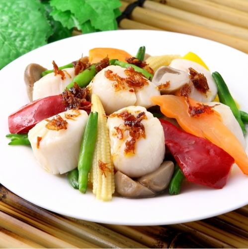 Stir-fried Mongo squid with XO sauce, stir-fried celery and shrimp