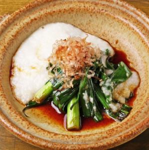 九条ねぎ醤油焼き とろろ掛け