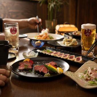 『120分飲み放題付 極コース』黒毛和牛ローストビーフが食べられる★レアカツ、造里など全10品