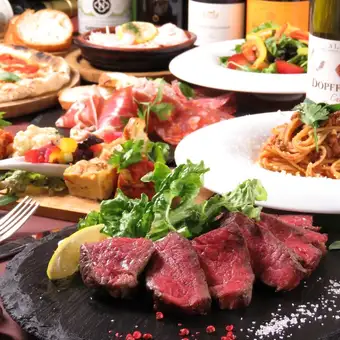 【120分飲放付宴会に◎】国産牛ローストビーフにカルパッチョ★贅沢コース 全6品 6300円→6000円