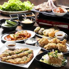 ネット予約限定！【サムギョプサル食べ放題】　３０００円＋クーポンで飲み放題１５００円