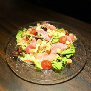 Raw ham Caesar salad