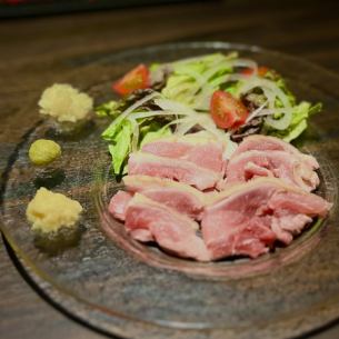 Seared domestic chicken thigh