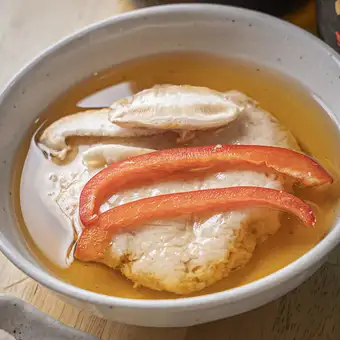 蓮根まんじゅうキノコあんかけ