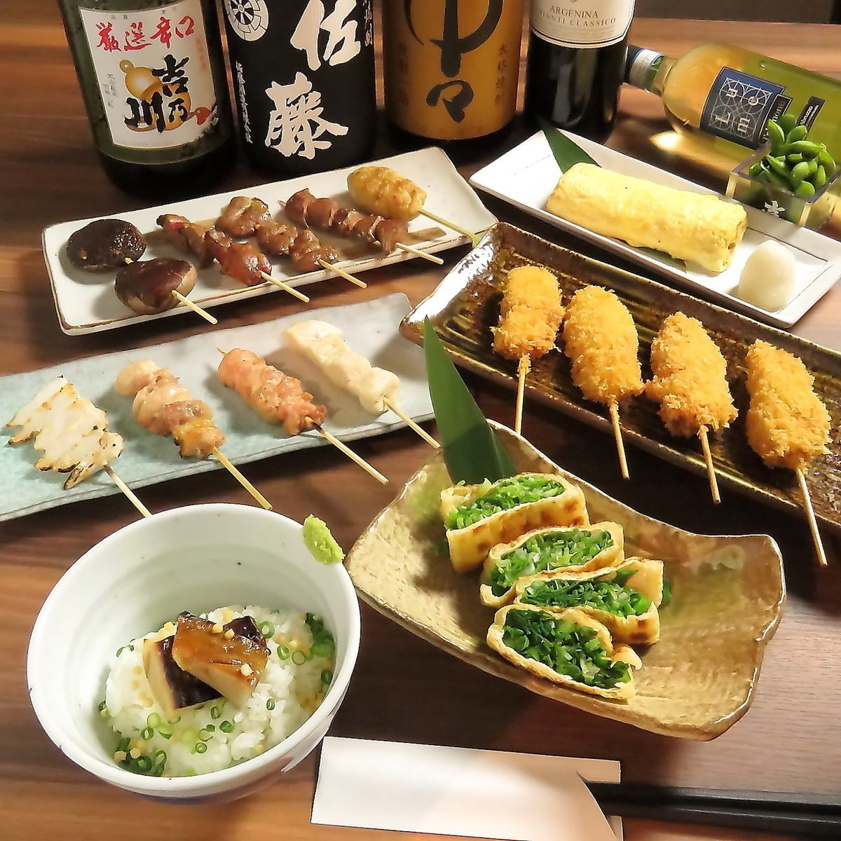 紀州備長炭使用の本格炭火焼き鳥と三重県尾鷲直送の鮮魚