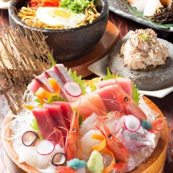 [Nodoguro and sweet shrimp! Hachimaru special selection course] 6,000 yen (tax included) with 120 minutes of all-you-can-drink