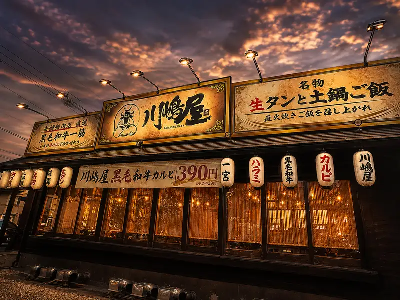 清須JCTすぐ近くの22号沿いです。アクセスいいです。駐車場30台。ローカルチェーン店川嶋屋です