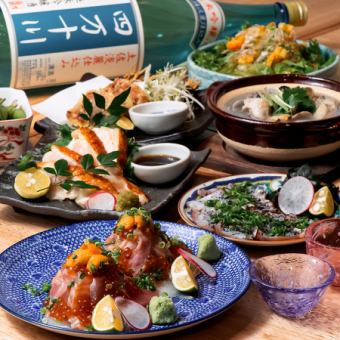 魚つばき豪華コース！高級魚に季節の食材を織り交ぜた贅沢な90分LO飲み放題付きコース