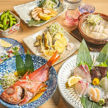[All-you-can-drink included] Fish Tsubaki's signature course! A limited-time autumn course featuring 5 kinds of sashimi, steamed fish, and seasonal autumn ingredients!