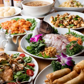【2H飲放題付】牛ハラミやフカヒレなど桃花園を大満喫◎春夏の宴会コース 全13品10,000円(税込)