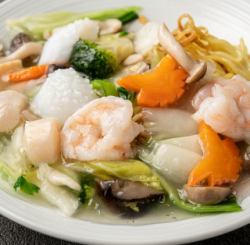 海鮮あんかけ焼きそば/海鮮あんかけ汁そば