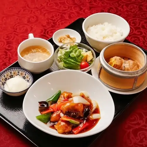 Sweet and sour pork lunch