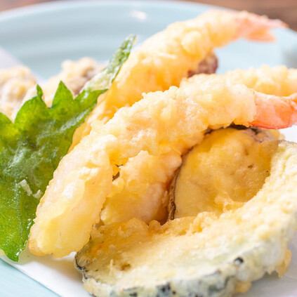 使用新鮮食材製作的天婦羅!