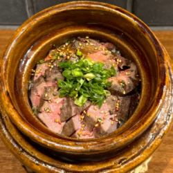 Thickly sliced beef tongue