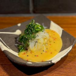 Raw icefish from Aomori prefecture dressed in vinegared miso sauce