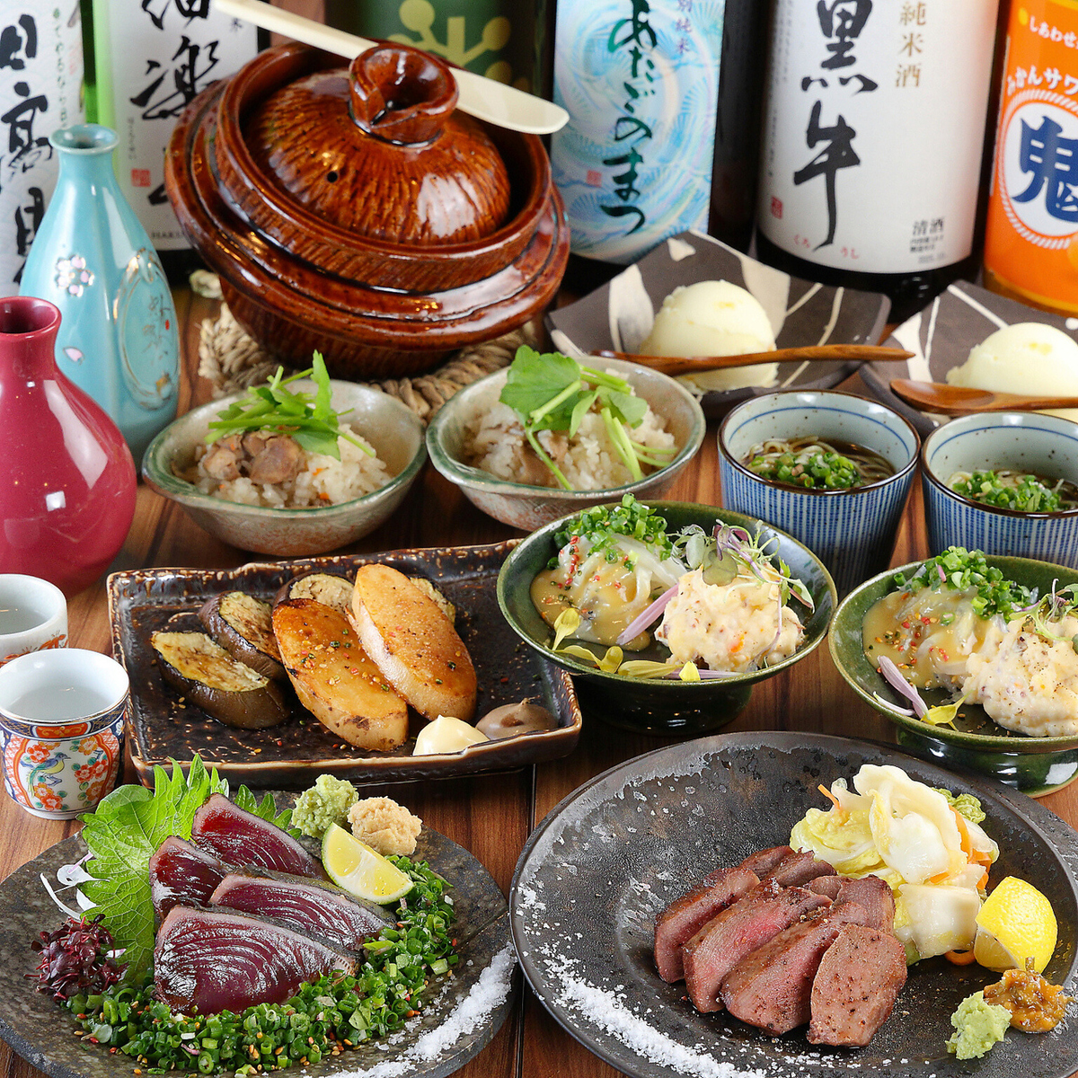 生＆瓶ビールOKな飲み放題付コースは、上たん炭火焼など全7品！