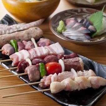 （僅菜餚）共13道菜「6種和牛串燒套餐」→3000日圓套餐
