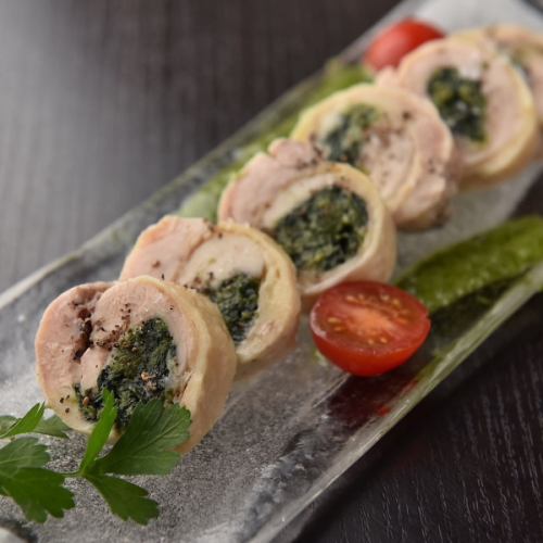 Rezenos Chicken thigh and spinach rolls