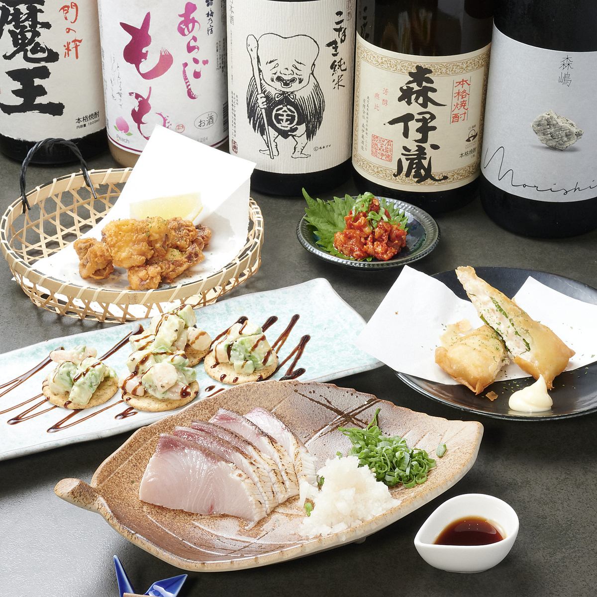 日本橋駅約5分◆シックな空間で店主こだわりの創作串揚げと鮮魚の逸品料理が楽しめる!