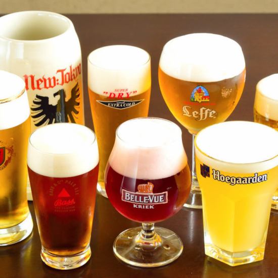 Beers from around the world on tap★More than 10 types of beer available♪