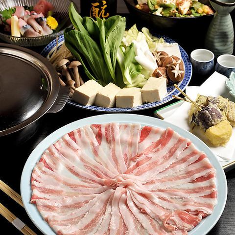 [For banquets!] Beautiful 8-course pork shabu banquet course with all-you-can-drink over 100 types 5,500 yen (tax included)