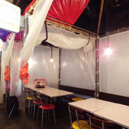 Semi-private room with a typhoon separated by a tent! For various meetings and meals.