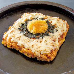 Finished with Toro-ri Cheese Tobikko Kimchi Fried Rice