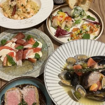 【金曜以外の超お得な女子会コース】選べるパスタ,ドルチェ付き全6品コース→2800円(税込)