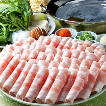 [北海道豬肉和羊肉] 涮鍋和時令菜餚+90分鐘無限暢飲6,500日圓[共7種]
