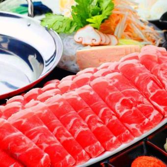 【最受歡迎】羊肉涮鍋和時令菜餚+90分鐘無限暢飲套餐 5,800日元