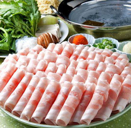 選べるメイン(道産豚&ラムしゃぶ)とお料理&90分飲み放題付 7000円(税込)【全6品】