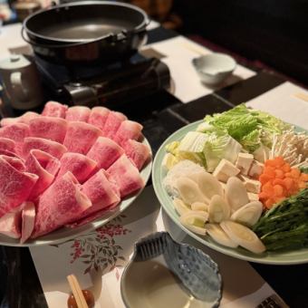 選べるメイン(すき焼き)とお料理＆90分飲み放題付 8500円(税込)【全6品】