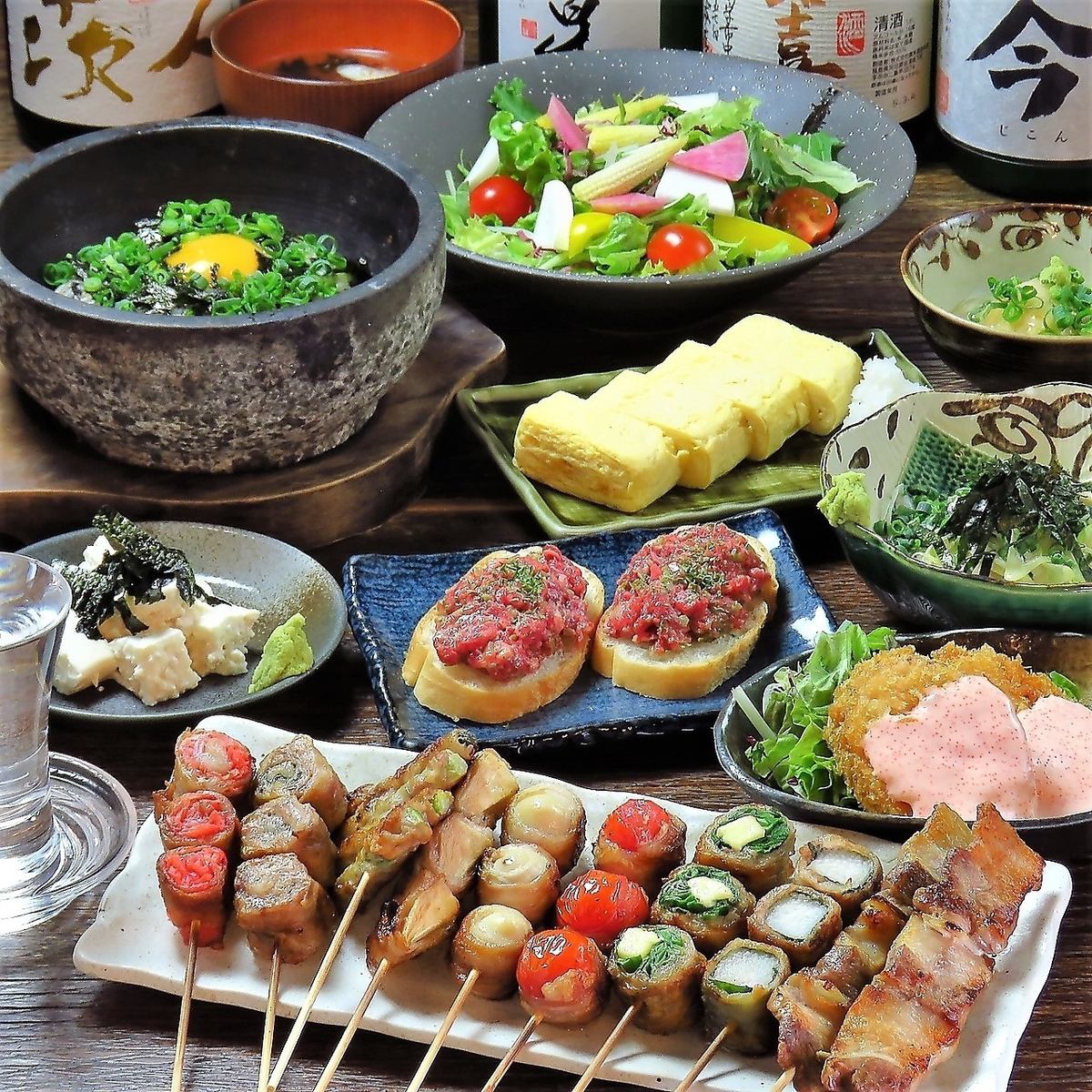 名物の野菜巻き串から〆のご飯まで。初めての方もおすすめコース