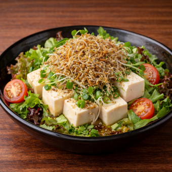 カリカリじゃこと豆腐のサラダ