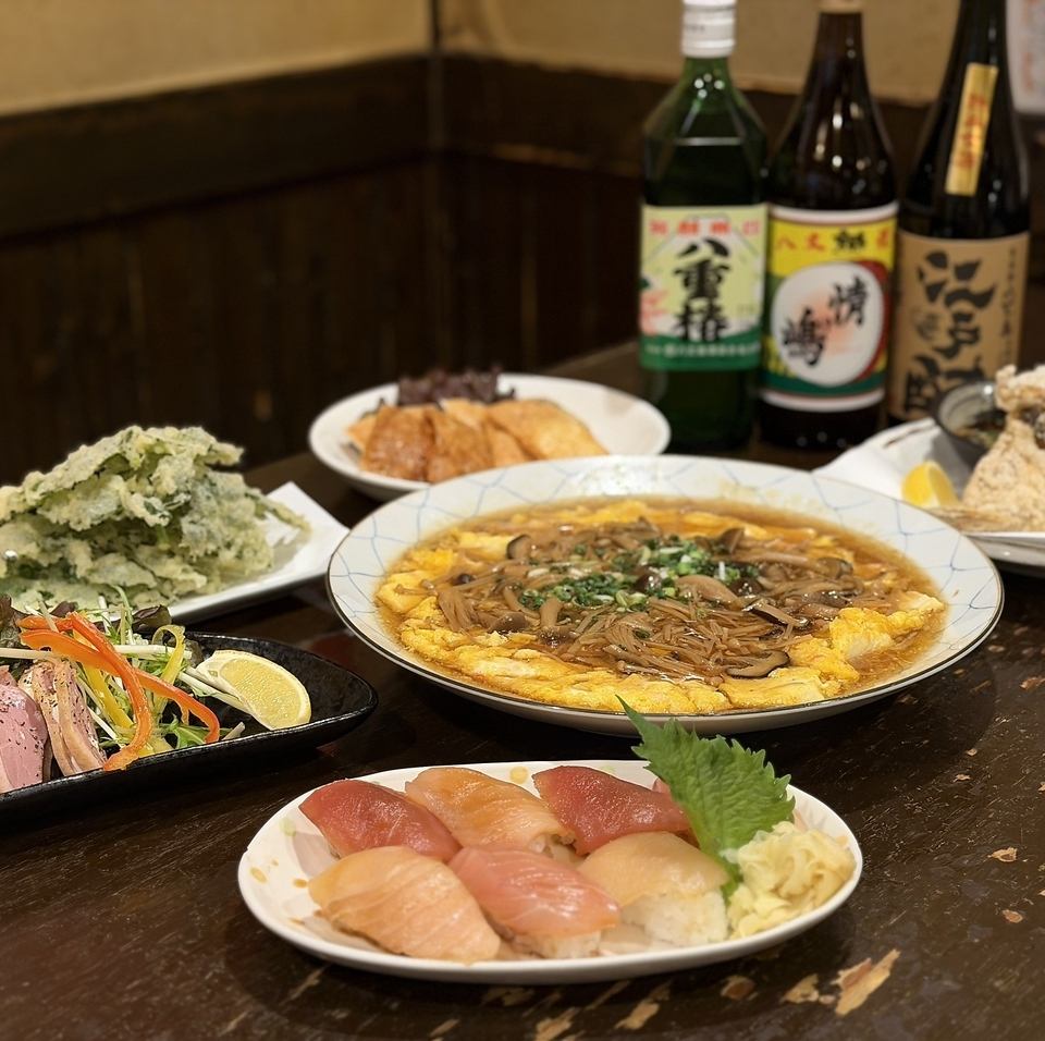 섬 소주, 섬 초밥, 내일 잎의 튀김 등 저희 가게 명물 맛보세요!!