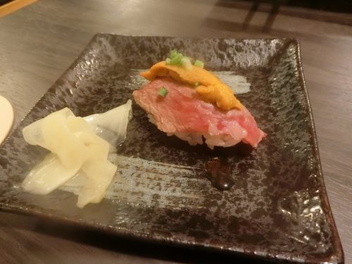 Wagyu beef sea urchin sushi