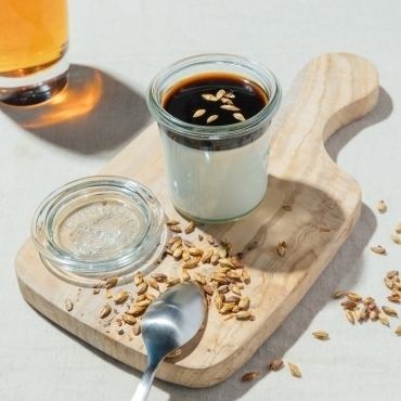 Panna Cotta made with beer malt