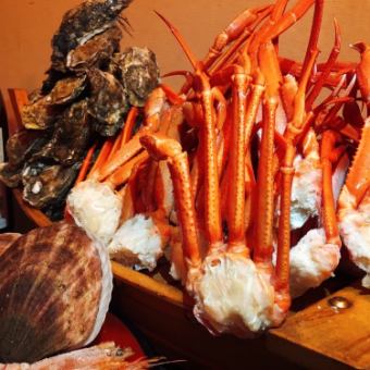 [Snow crab] [Grilled seafood] [Oysters] All-you-can-eat♪ 120 minutes 6,050 yen