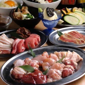 A total of 7 dishes where you can enjoy the famous 5 types of koji chicken and 2 types of koji pork [Koji chicken/pork course]