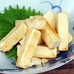 Tamari-marinated cheese
