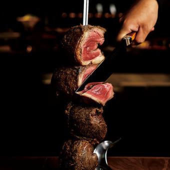 [Dinner] All-you-can-eat churrasco with 13 varieties for 120 minutes!! [5,500 yen] *Soft drink bar included