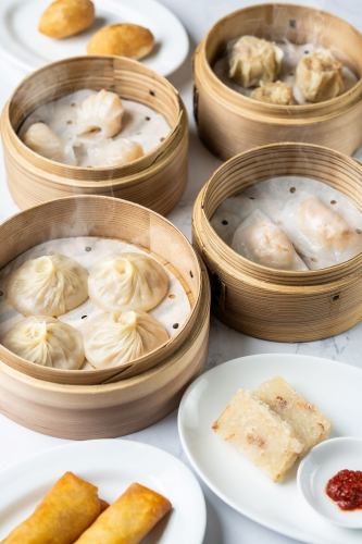 Freshly made Xiaolongbao and various dim sum