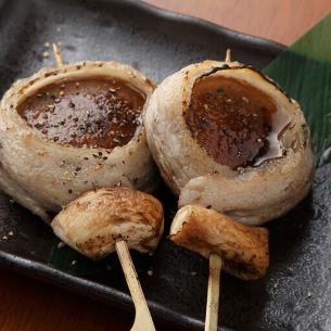豚バラしいたけ巻き
