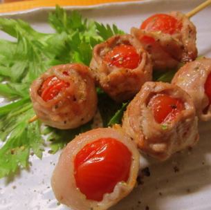 豚バラトマト巻き串