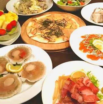 料理も充実　極み宴会プラン　飲み放題料理7品