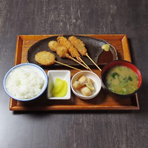 串カツ４種盛り定食